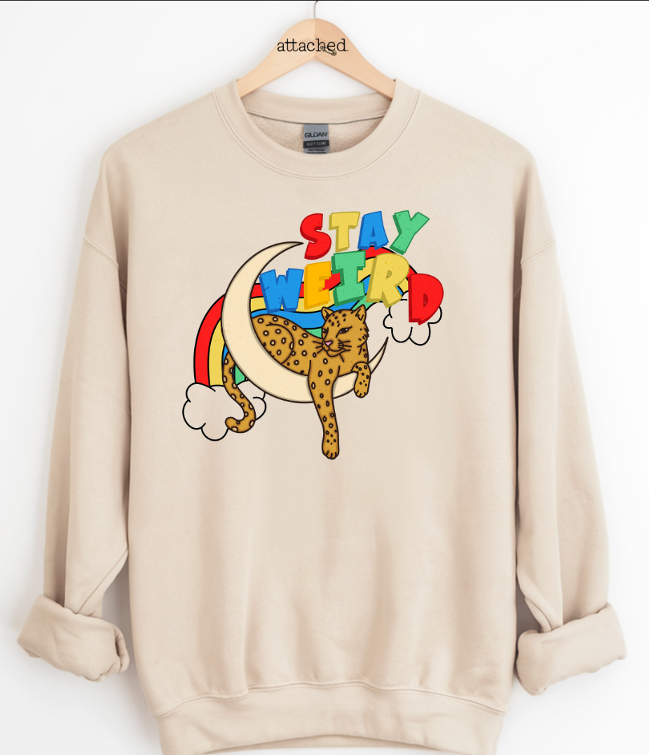 Stay Weird Leopard Graphic Top