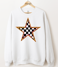 Leopard Checkered Star Graphic Top