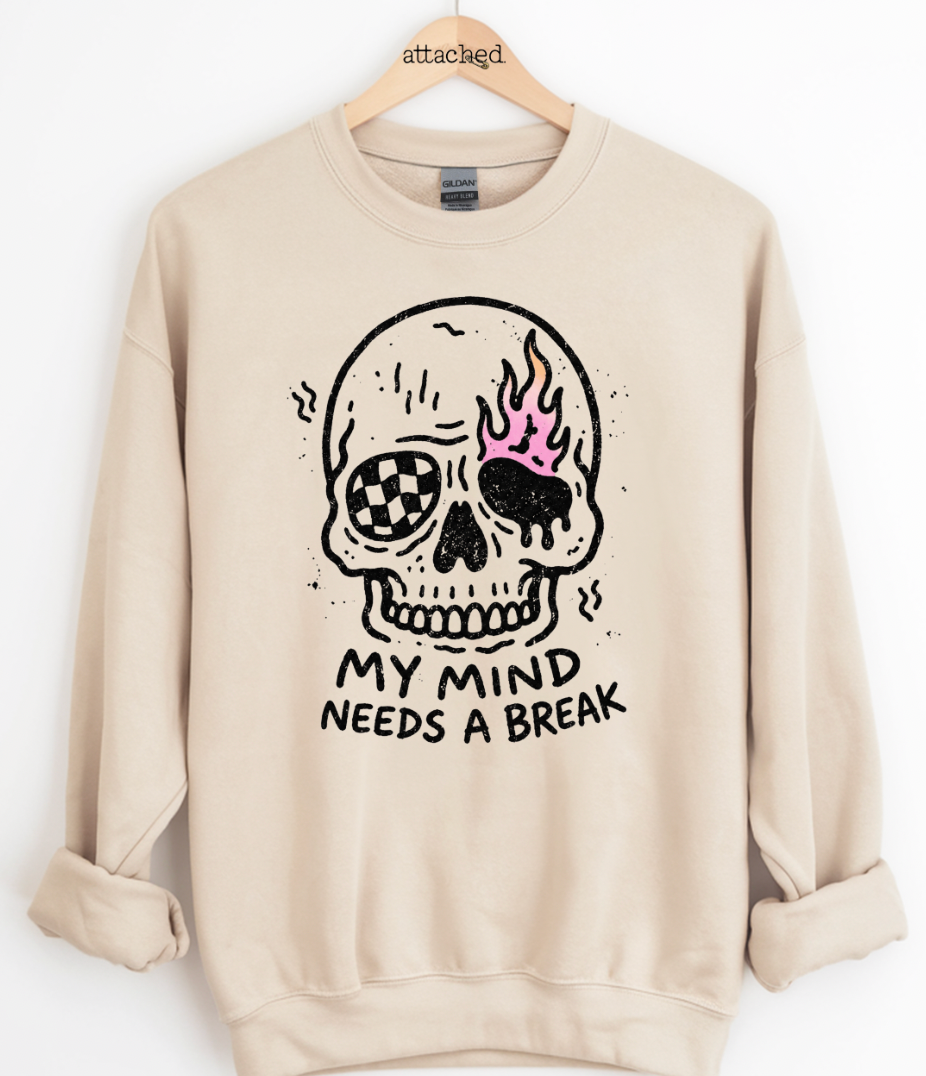 Need A Break Skull Graphic Top