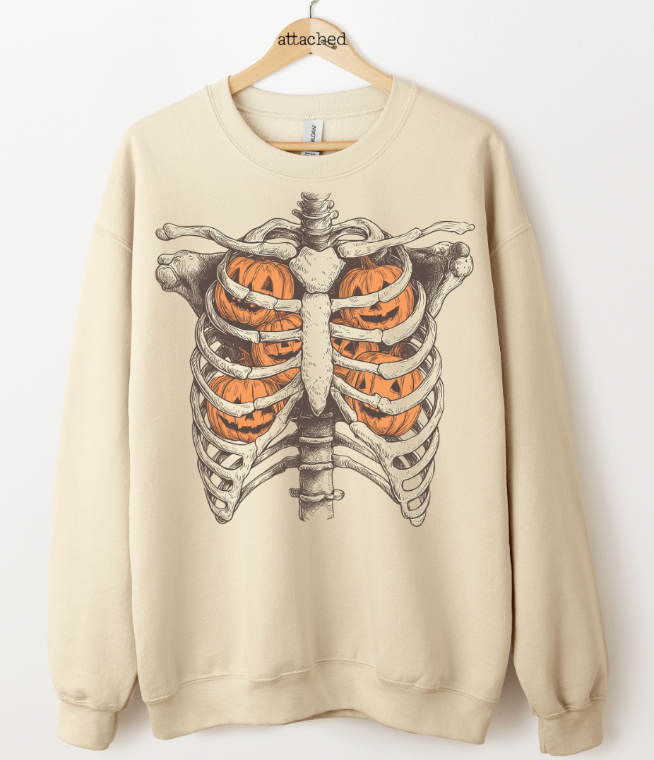 Pumpkin Ribcage Graphic Top