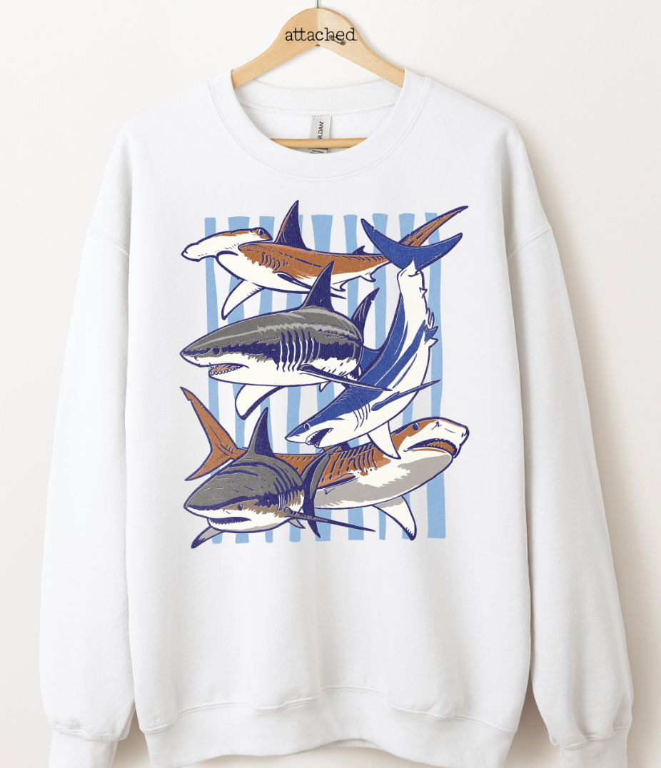 Stripe Sharks Graphic Top