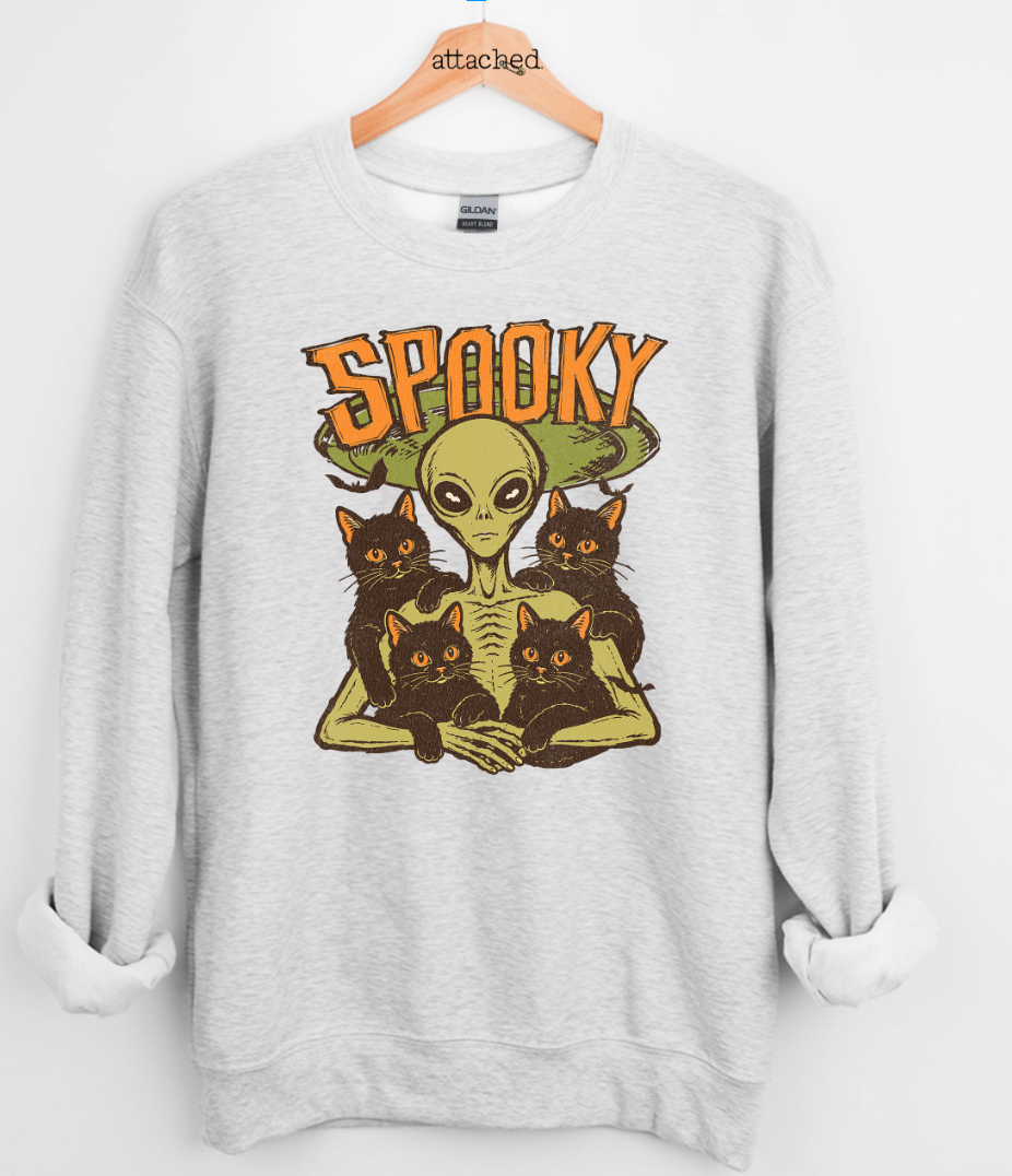 Spooky Alien Cats Graphic Top