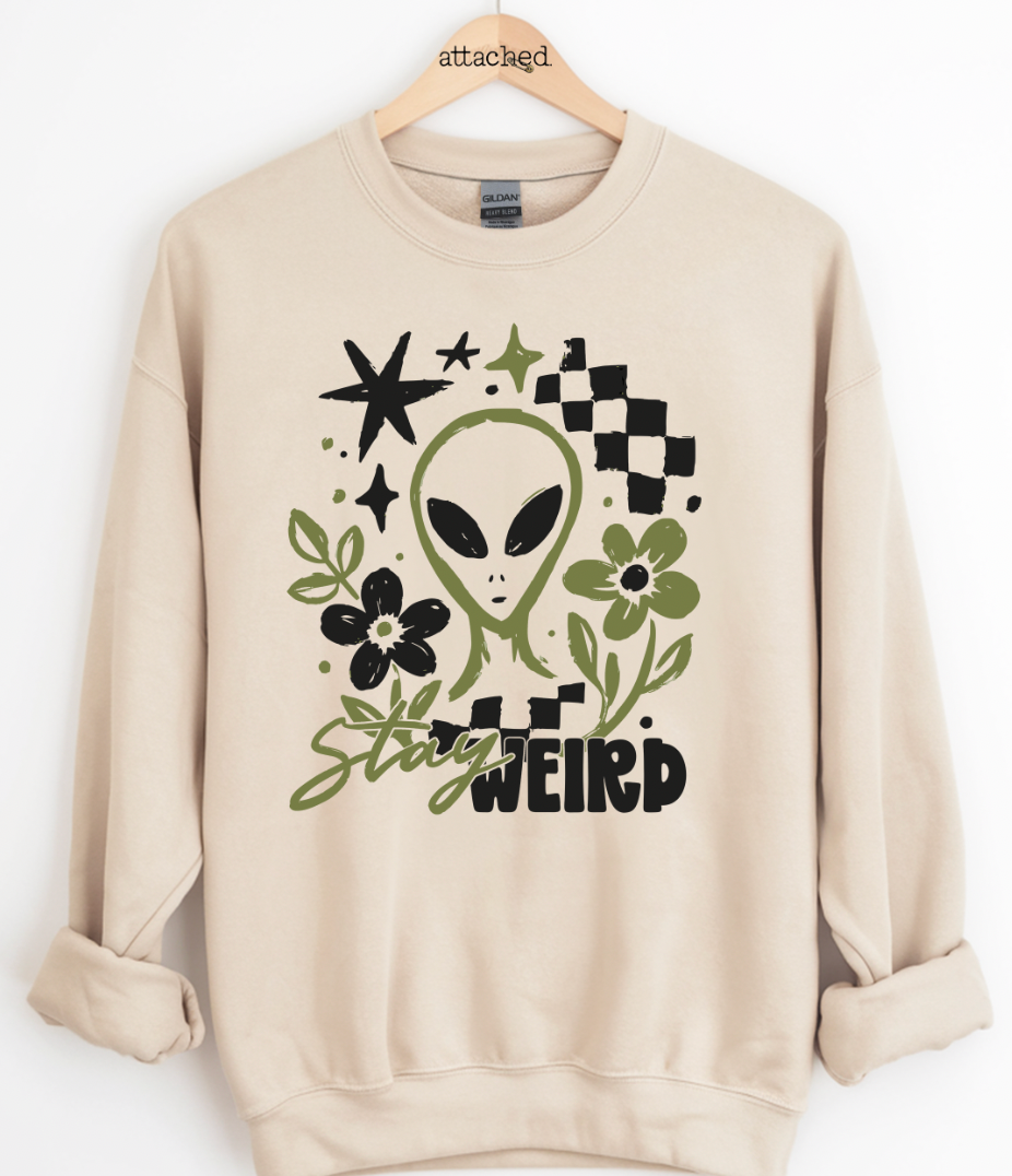 Stay Weird Alien Graphic Top
