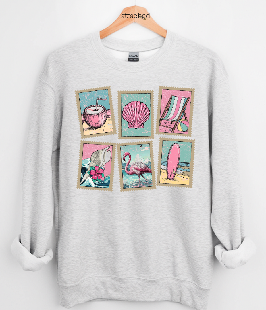Beach Stamps Graphic Top