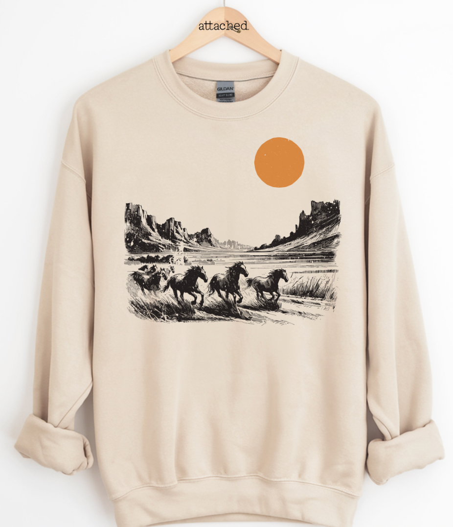 Western Horse Scene Graphic Top