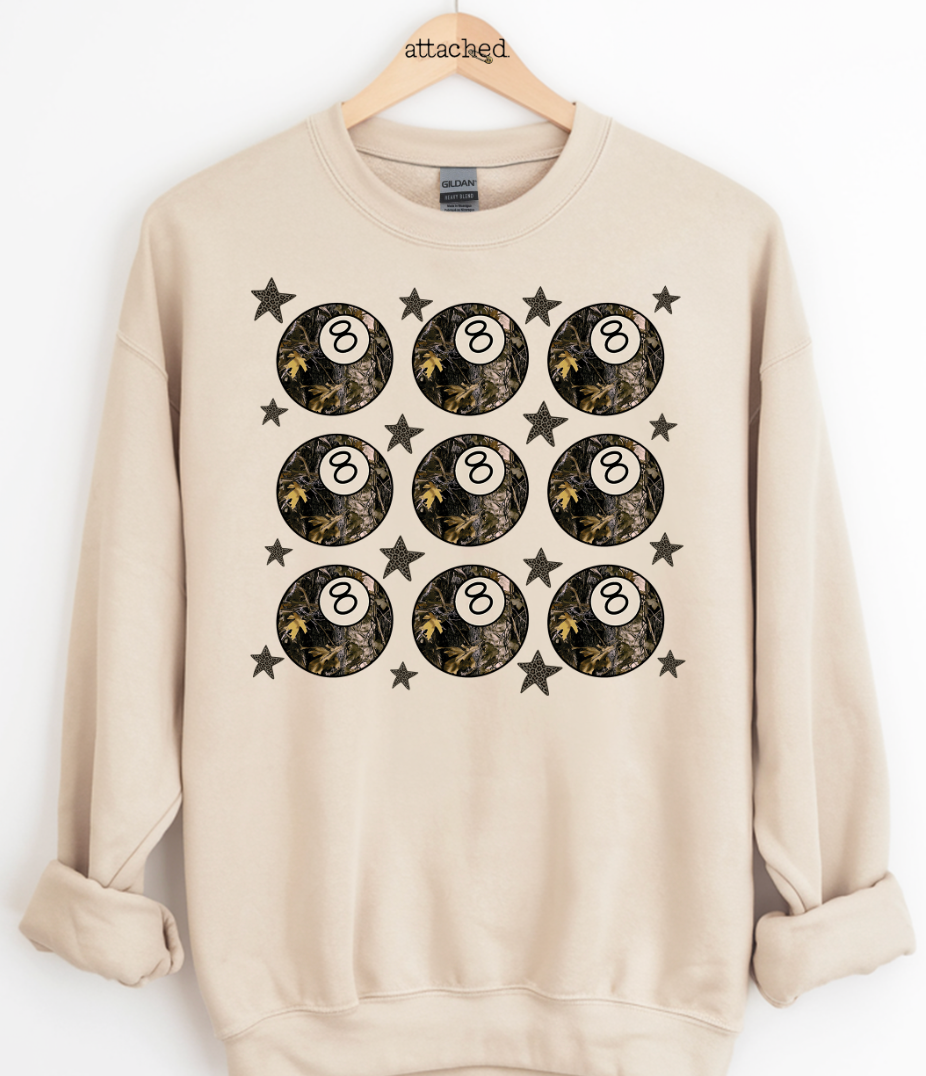 Camo 8 Ball Grid Graphic Top