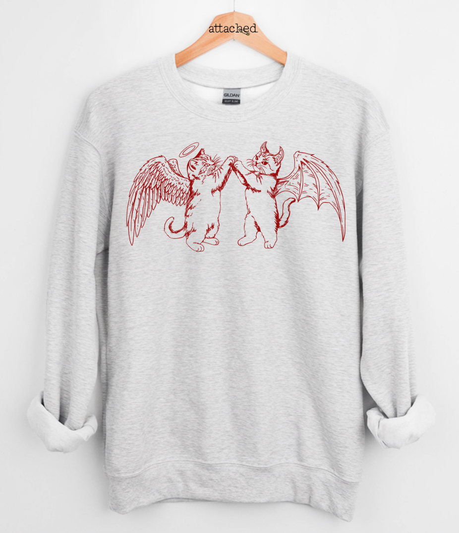Angel Devil Cats Graphic Top