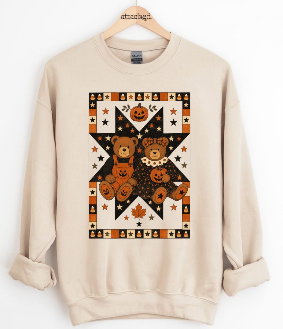Vintage Halloween Bears Graphic Top