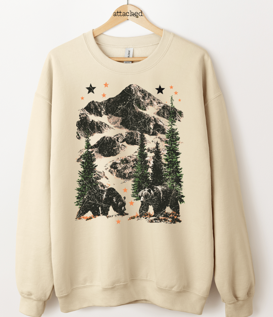 Vintage Mountain Bears Graphic Top