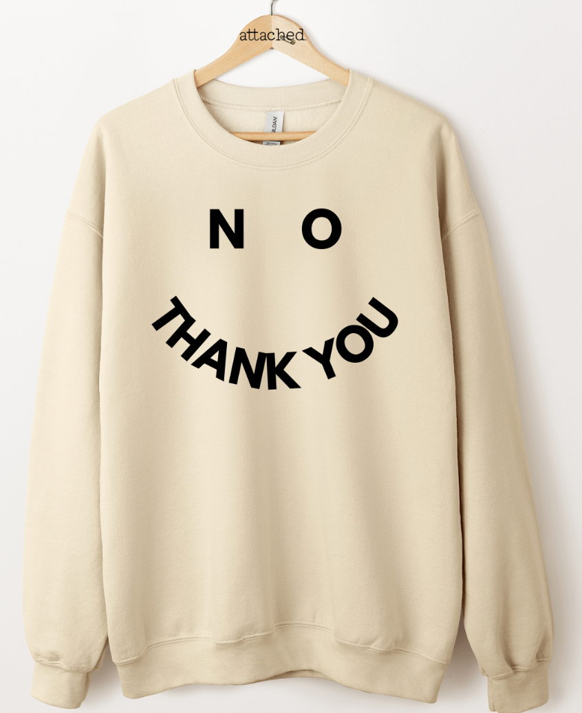 No Thank You Smile Graphic Top