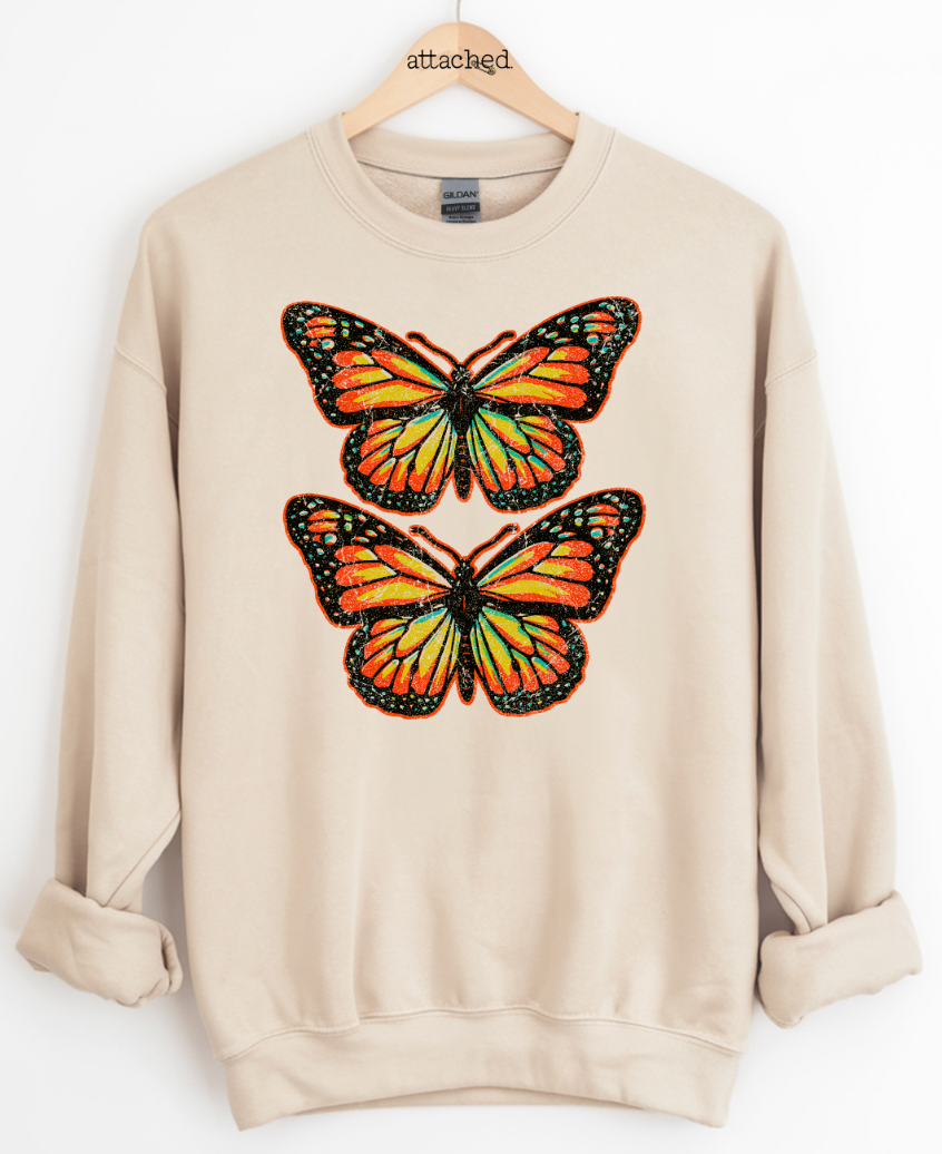 Distressed Butterflies Graphic Top