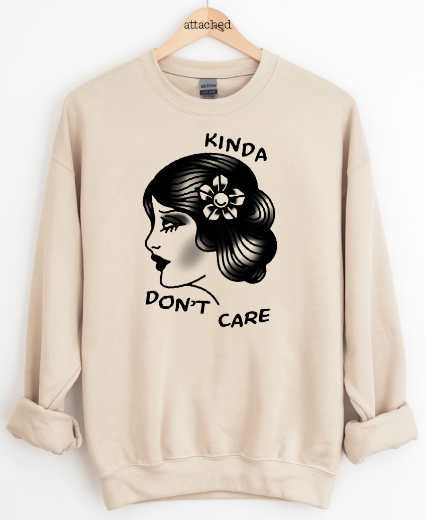 Kinda Don't Care Lady Graphic Top