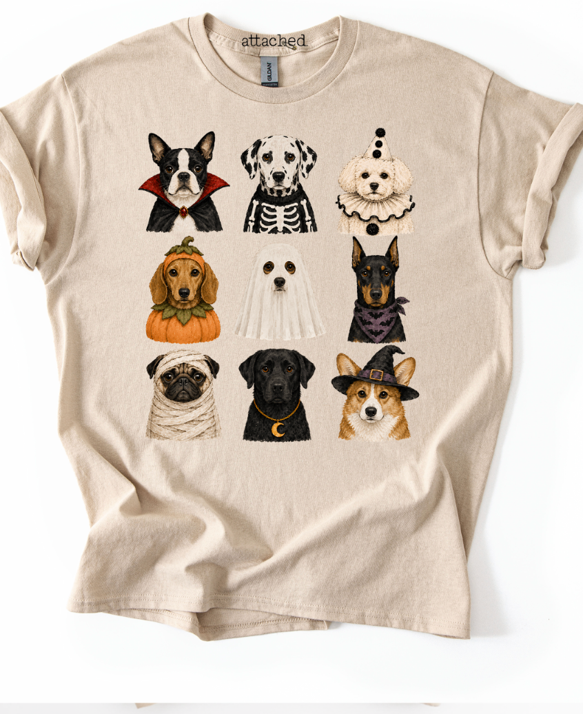 NOW OR NEVER Halloween Dogs Graphic Top