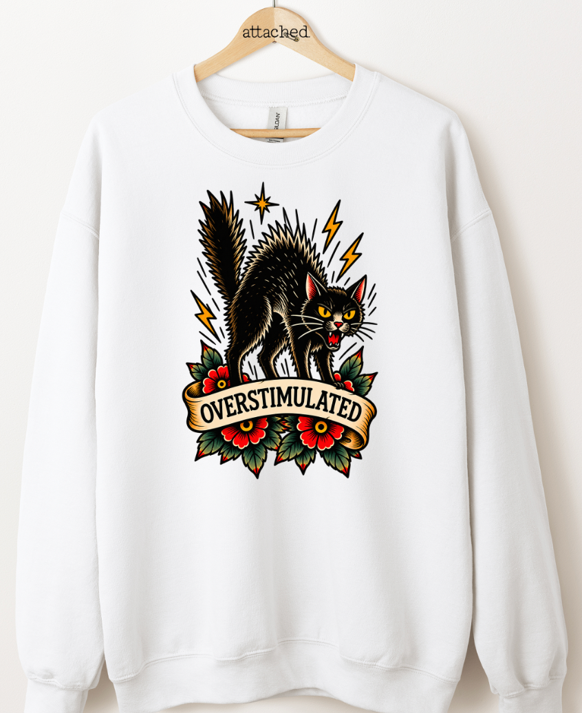 Overstimulated Cat Traditional Graphic Top