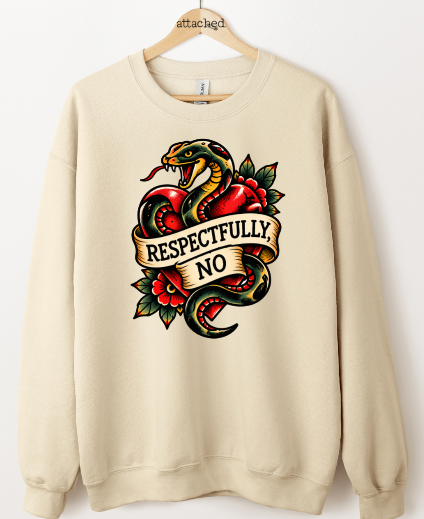 Respectfully No Snake Traditional Graphic Top