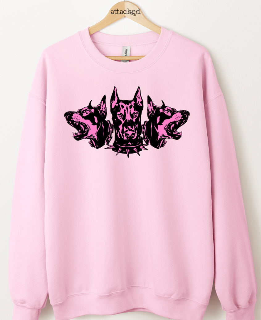 Pink Edgy Dogs Graphic Top