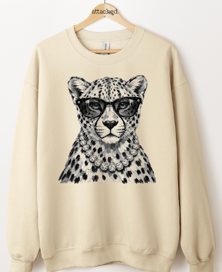 Greyscale Leopard Graphic Top