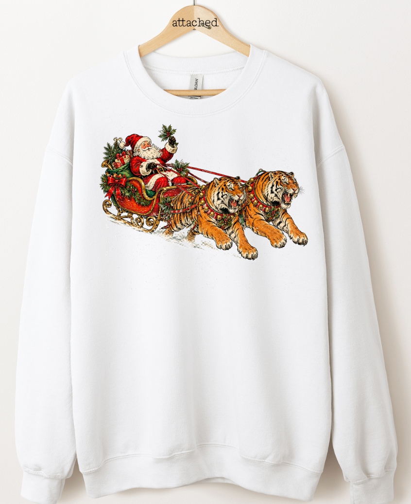 Attached Tiger Sleigh Graphic Top