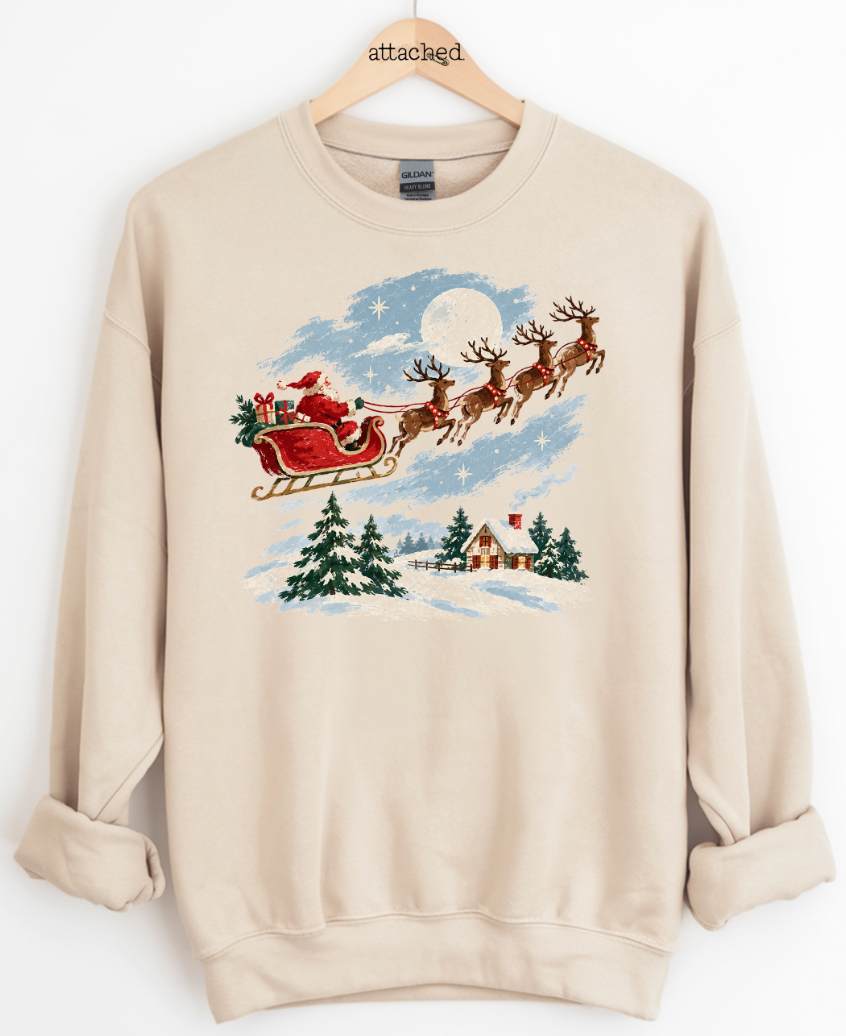 Nostalgic Christmas Scene Graphic Top