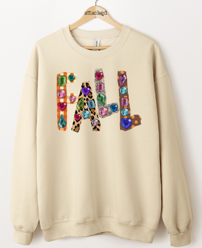 Faux Gemstone Fall Graphic Top