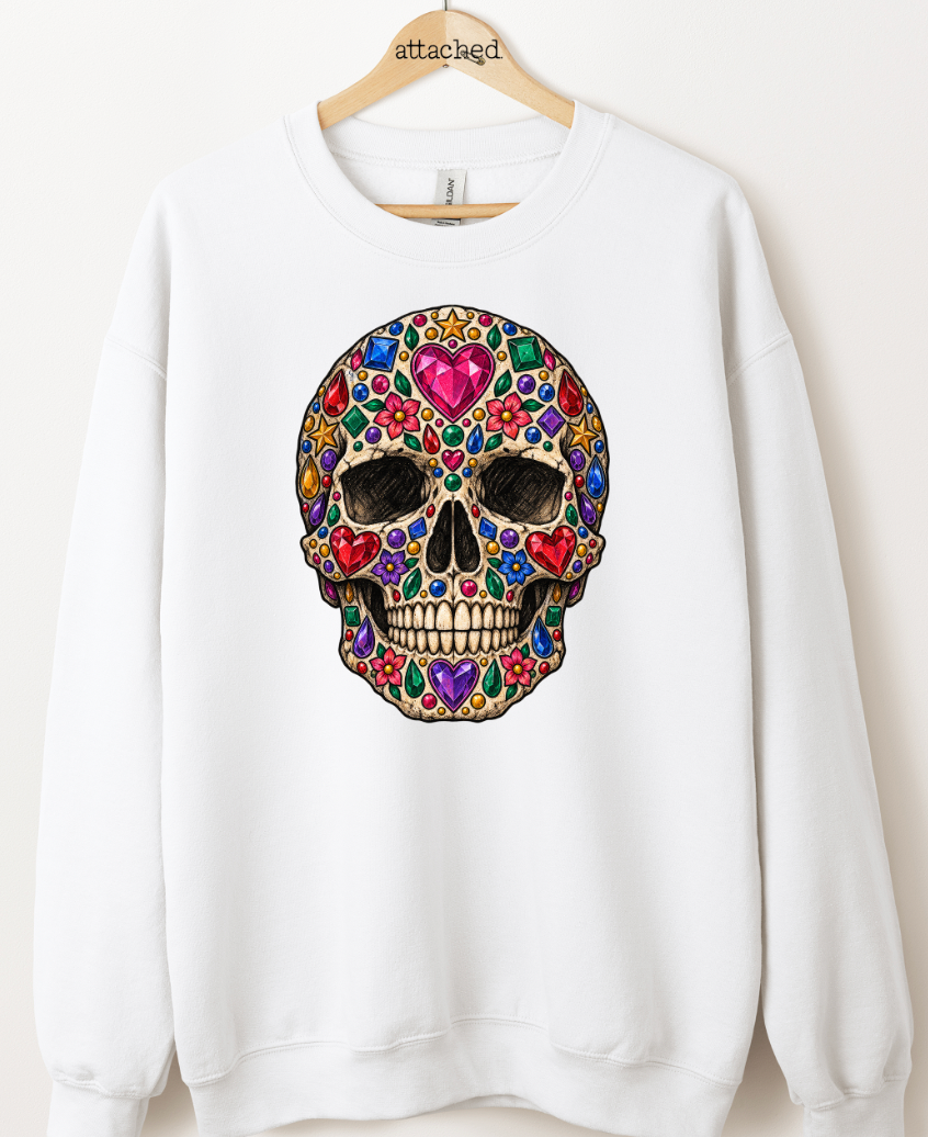 Faux Gem Sugar Skull Graphic Top