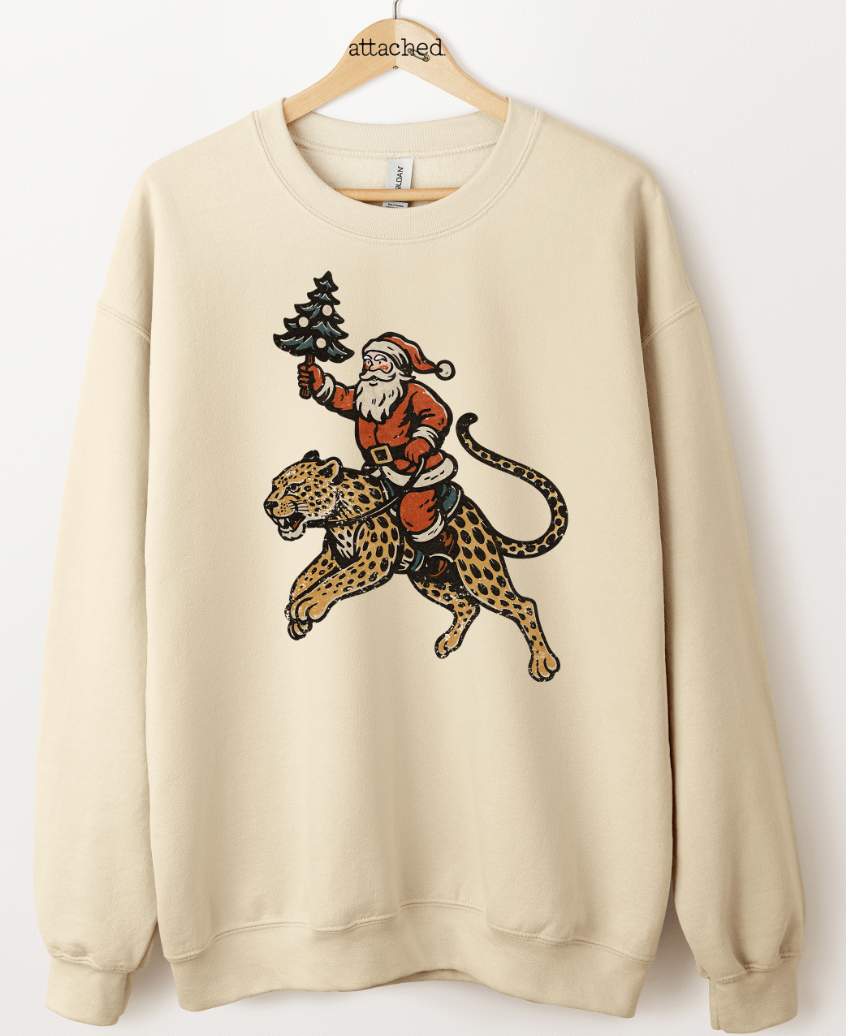Santa Leopard Graphic Top